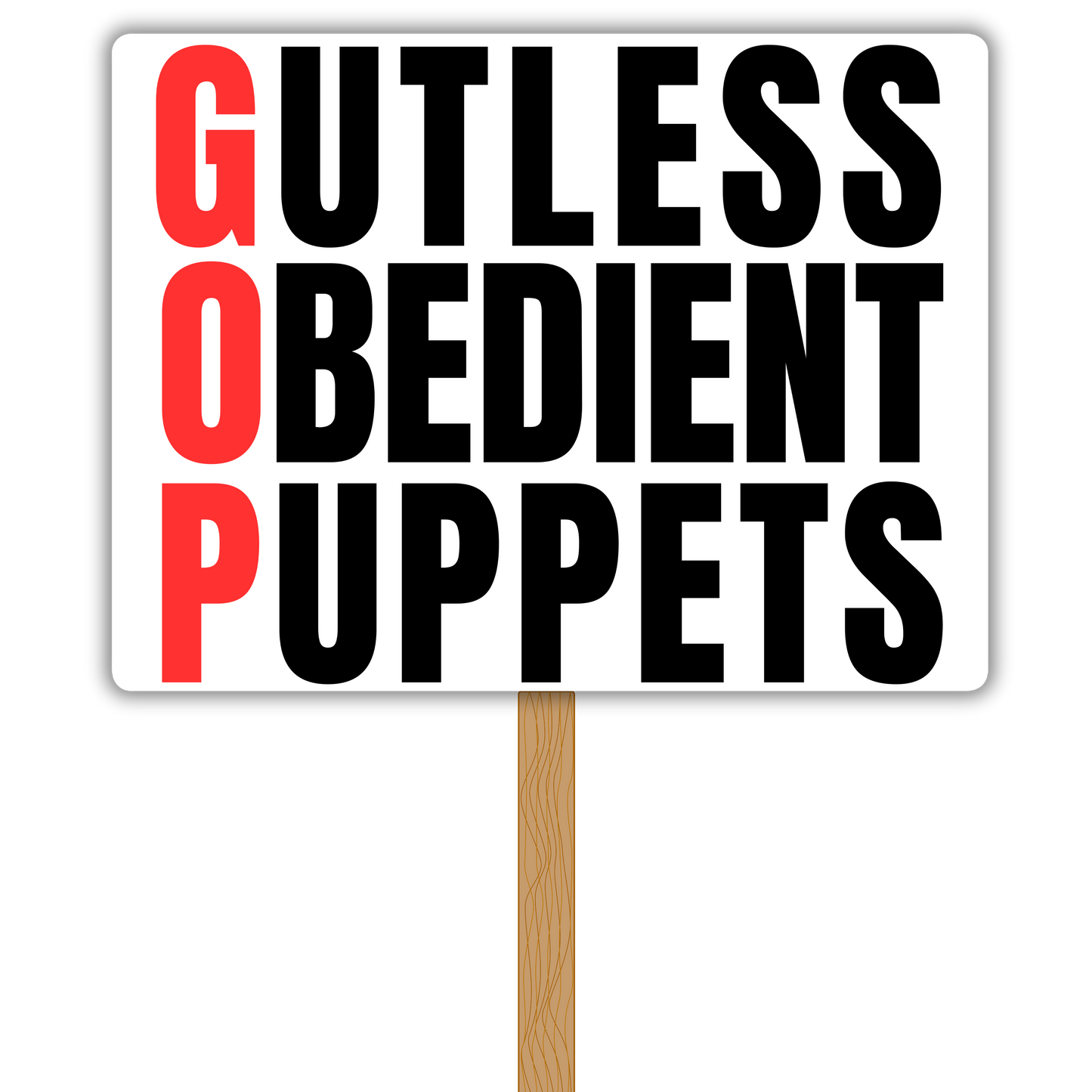 G.O.P. — "Gutless Obedient Puppets" Vinyl Decal