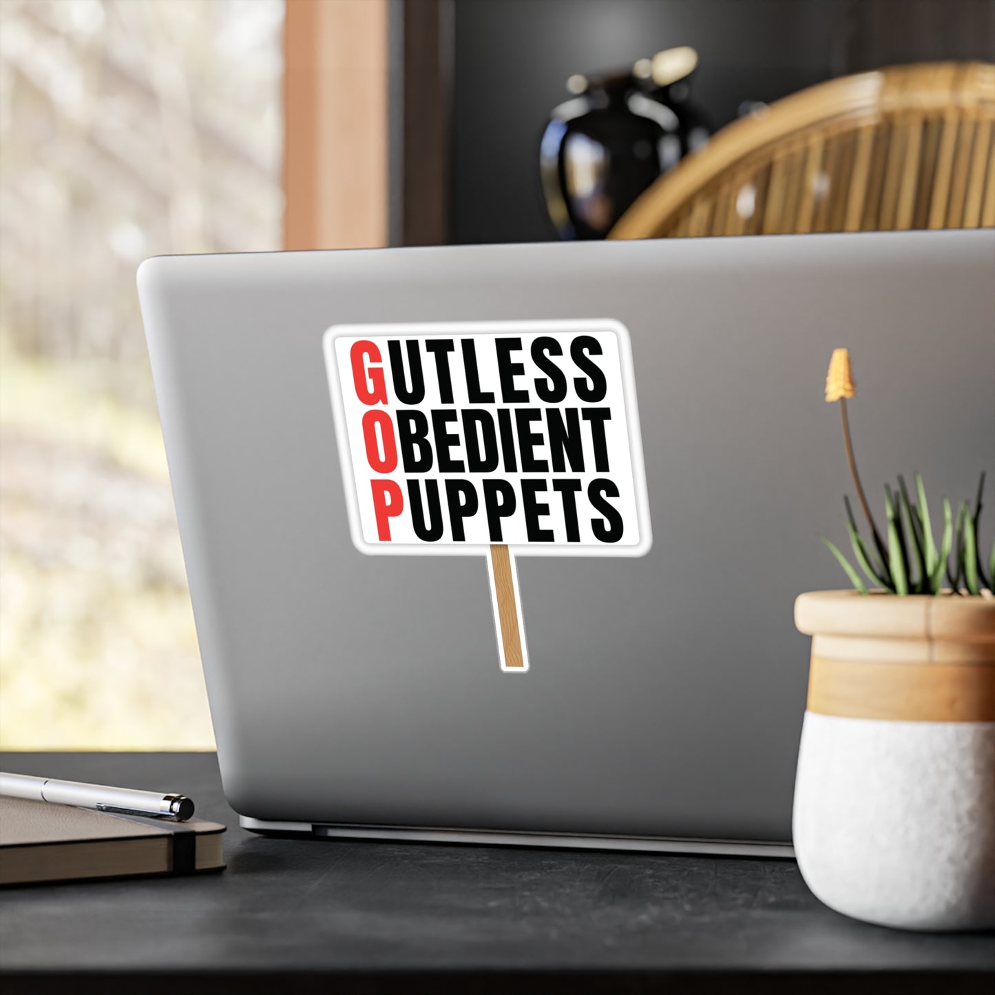 G.O.P. — "Gutless Obedient Puppets" Vinyl Decal