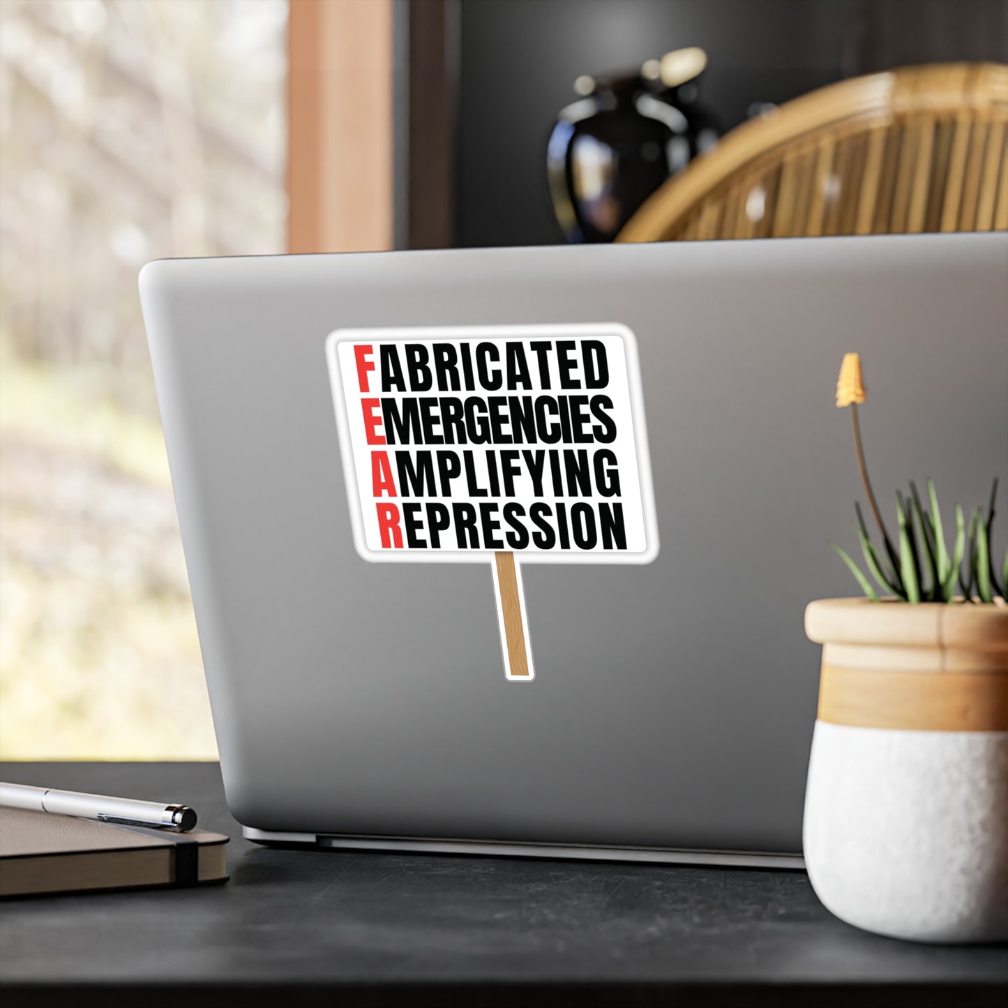 F.E.A.R. — "Fabricated Emergencies Amplifying Repression" Vinyl Decal
