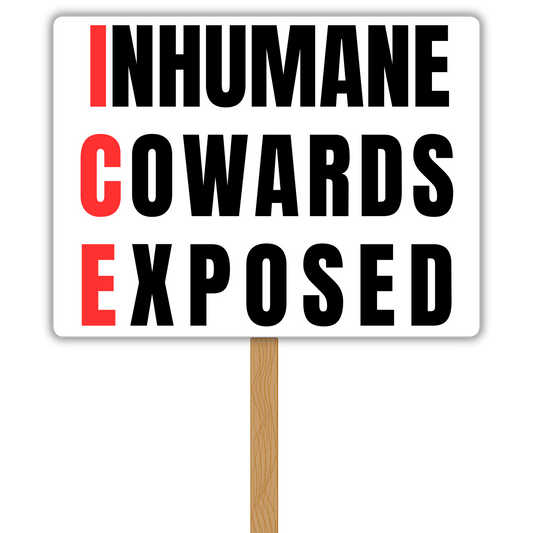 I.C.E. — "Inhumane Cowards Exposed" Vinyl Decal